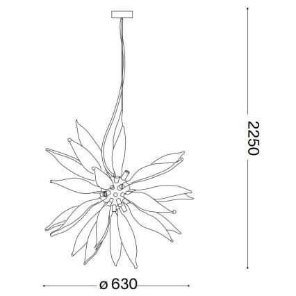 Ideal Lux - LED Lustr na lanku LEAVES 8xG9/3W/230V pr. 63 cm bílá