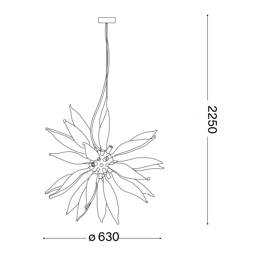 Ideal Lux - LED Lustr na lanku LEAVES 8xG9/3W/230V pr. 63 cm bílá