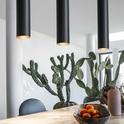 Ideal Lux - LED Lustr na lanku LOOK 1xGU10/7W/230V CRI 90 pr. 6 cm černá
