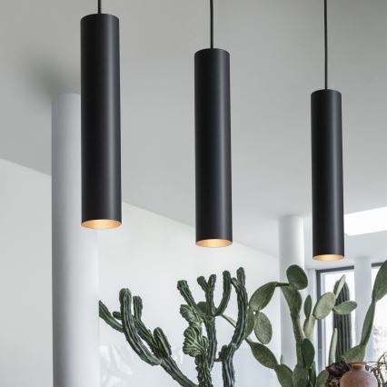 Ideal Lux - LED Lustr na lanku LOOK 1xGU10/7W/230V CRI 90 pr. 6 cm černá