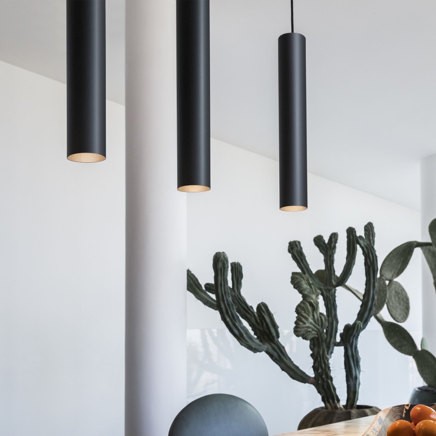 Ideal Lux - LED Lustr na lanku LOOK 1xGU10/7W/230V CRI 90 pr. 6 cm černá