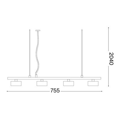 Ideal Lux - LED Lustr na lanku MINOR 4xGX53/9W/230V 75,5 cm černá