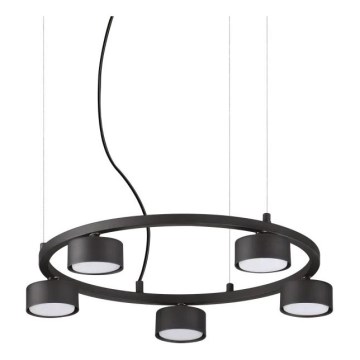 Ideal Lux - LED Lustr na lanku MINOR 5xGX53/9W/230V pr. 50 cm černá