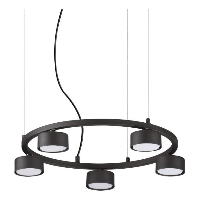 Ideal Lux - LED Lustr na lanku MINOR 5xGX53/9W/230V pr. 50 cm černá