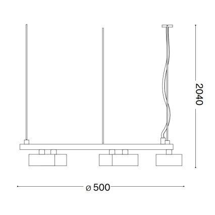 Ideal Lux - LED Lustr na lanku MINOR 5xGX53/9W/230V pr. 50 cm černá