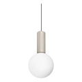 Ideal Lux - LED Lustr na lanku ODEON LED/8W/230V CRI 90 pr. 15 cm béžová/bílá