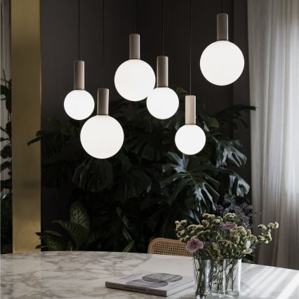 Ideal Lux - LED Lustr na lanku ODEON LED/8W/230V CRI 90 pr. 20 cm béžová/bílá