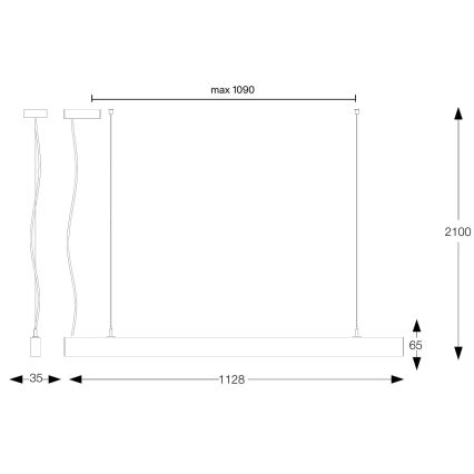Ideal Lux - LED Lustr na lanku OFFICE LED/30W/230V 3000K CRI 90 bílá