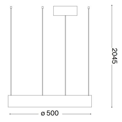 Ideal Lux - LED Lustr na lanku ORACLE LED/28W/230V 3000K pr. 50 cm CRI 90 černá