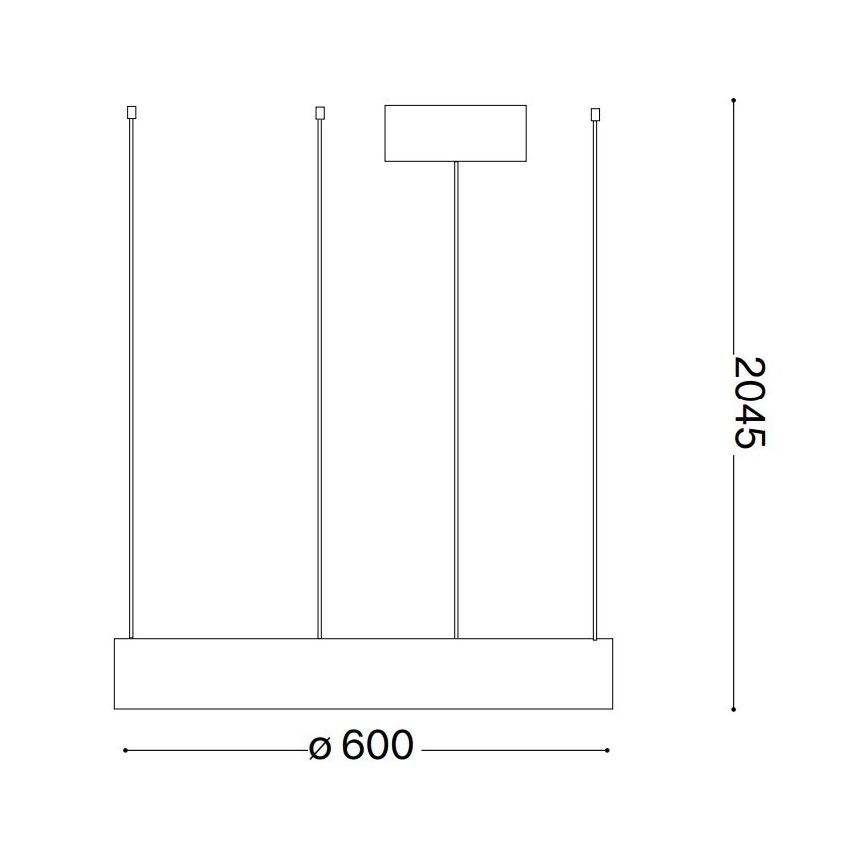 Ideal Lux - LED Lustr na lanku ORACLE LED/33W/230V 3000K pr. 60 cm CRI 90 černá
