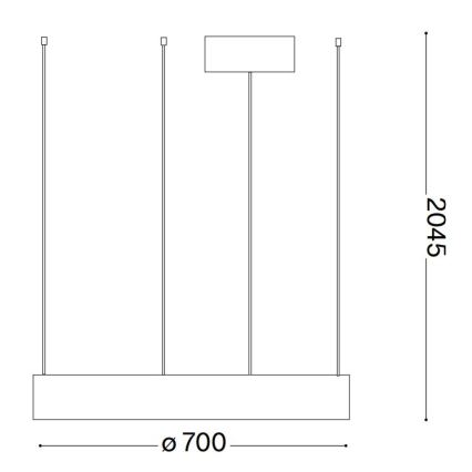 Ideal Lux - LED Lustr na lanku ORACLE LED/35W/230V 3000K pr. 70 cm CRI 90 černá