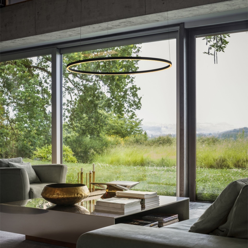 Ideal Lux - LED Lustr na lanku ORACLE LED/89W/230V 3000K pr. 150 cm černá