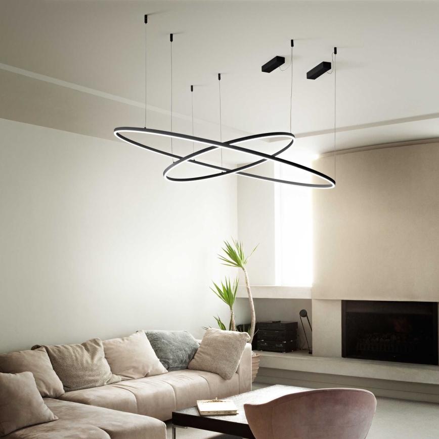 Ideal Lux - LED Lustr na lanku ORACLE LED/89W/230V 3000K pr. 150 cm černá