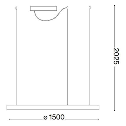 Ideal Lux - LED Lustr na lanku ORACLE SLIM LED/29W/230V 2700K pr. 50 cm černá
