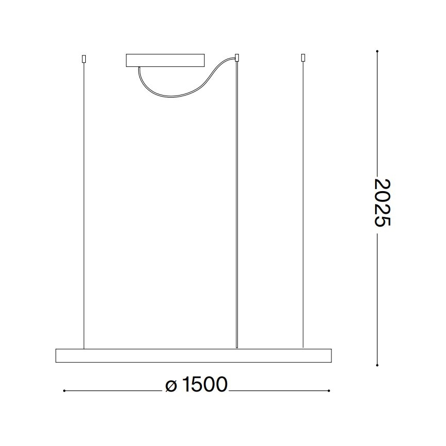 Ideal Lux - LED Lustr na lanku ORACLE SLIM LED/29W/230V 2700K pr. 50 cm černá