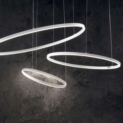 Ideal Lux - LED Stmívatelný lustr na lanku ORACLE SLIM LED/29W/230V 3000K pr. 50 cm bílá