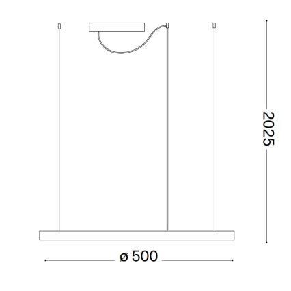 Ideal Lux - LED Stmívatelný lustr na lanku ORACLE SLIM LED/29W/230V 3000K pr. 50 cm bílá