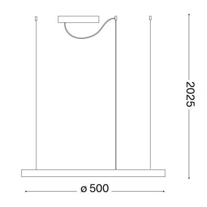 Ideal Lux - LED Lustr na lanku ORACLE SLIM LED/29W/230V 3000K CRI 90 pr. 50 cm černá