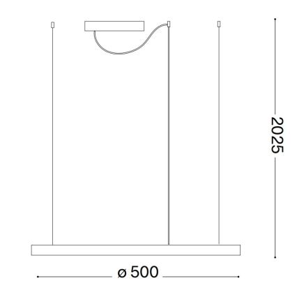Ideal Lux - LED Stmívatelný lustr na lanku ORACLE SLIM LED/29W/230V 3000K pr. 50 cm černá