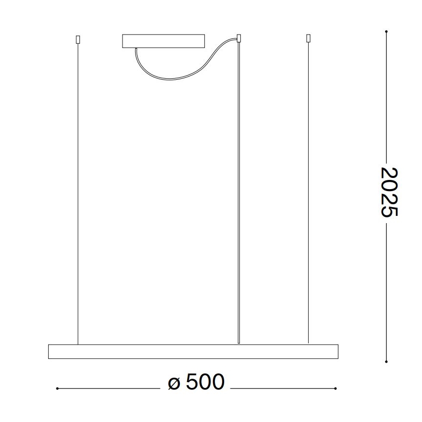 Ideal Lux - LED Stmívatelný lustr na lanku ORACLE SLIM LED/29W/230V 3000K pr. 50 cm černá