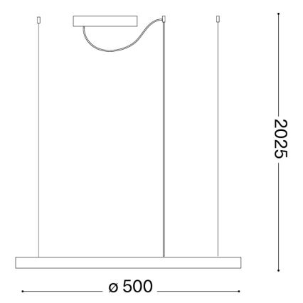 Ideal Lux - LED Lustr na lanku ORACLE SLIM LED/29W/230V 3000K CRI 90 pr. 50 cm zlatá