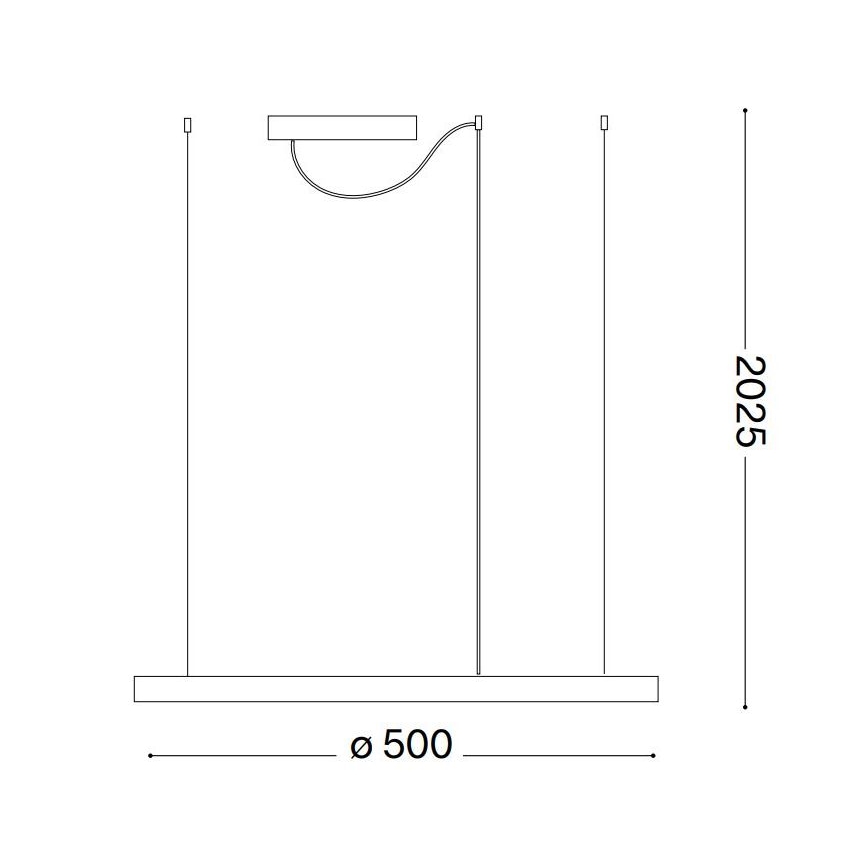 Ideal Lux - LED Lustr na lanku ORACLE SLIM LED/32W/230V 3000K pr. 50 cm černá