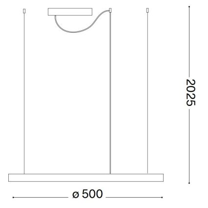 Ideal Lux - LED Lustr na lanku ORACLE SLIM LED/32W/230V 4000K pr. 50 cm černá