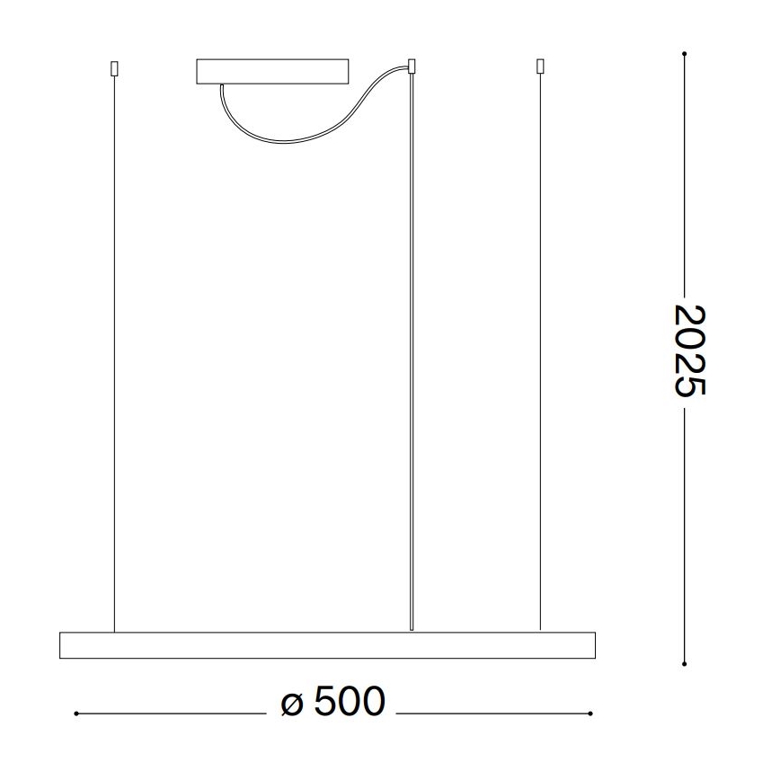 Ideal Lux - LED Lustr na lanku ORACLE SLIM LED/32W/230V 4000K pr. 50 cm černá