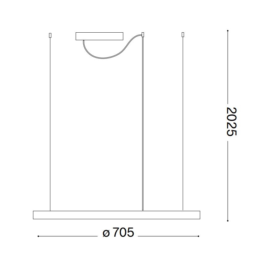 Ideal Lux - LED Lustr na lanku ORACLE SLIM LED/37W/230V 2700K CRI 90 pr. 70 cm černá