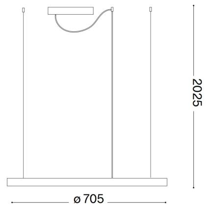Ideal Lux - LED Lustr na lanku ORACLE SLIM LED/37W/230V 3000K CRI 90 pr. 70 cm bílá