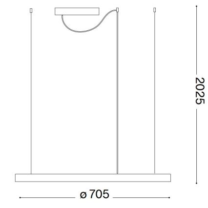 Ideal Lux - LED Lustr na lanku ORACLE SLIM LED/37W/230V 4000K CRI 90 pr. 70 cm bílá