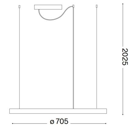 Ideal Lux - LED Lustr na lanku ORACLE SLIM LED/37W/230V 4000K CRI 90 pr. 70 cm bílá