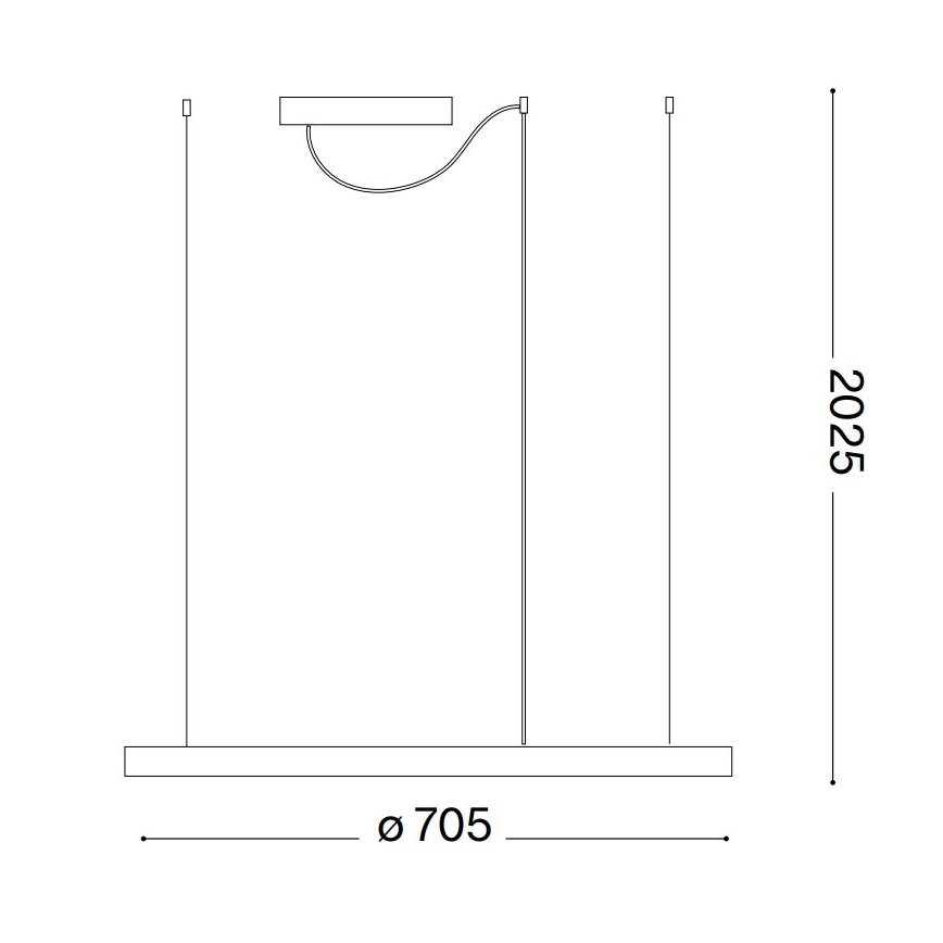 Ideal Lux - LED Lustr na lanku ORACLE SLIM LED/38W/230V 4000K pr. 70 cm bílá