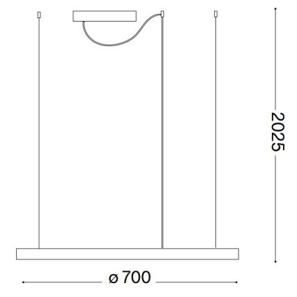 Ideal Lux - LED Stmívatelný lustr na lanku ORACLE SLIM LED/40W/230V 3000K CRI 90 pr. 70 cm bílá