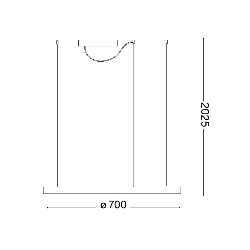 Ideal Lux - LED Stmívatelný lustr na lanku ORACLE SLIM LED/40W/230V 3000K CRI 90 pr. 70 cm bílá
