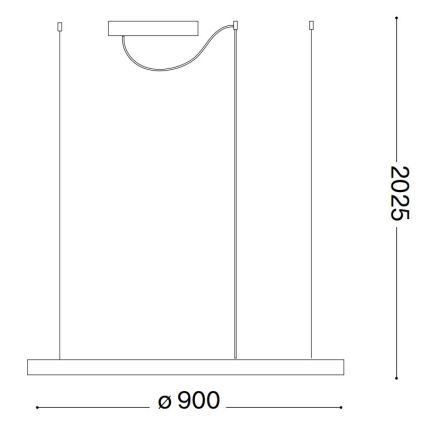 Ideal Lux - LED Stmívatelný lustr na lanku ORACLE SLIM LED/42W/230V 3000K CRI 90 pr. 90 cm bílá