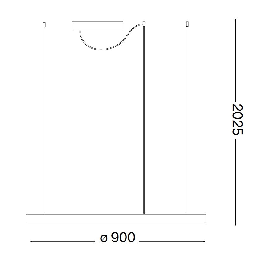 Ideal Lux - LED Stmívatelný lustr na lanku ORACLE SLIM LED/42W/230V 3000K CRI 90 pr. 90 cm bílá