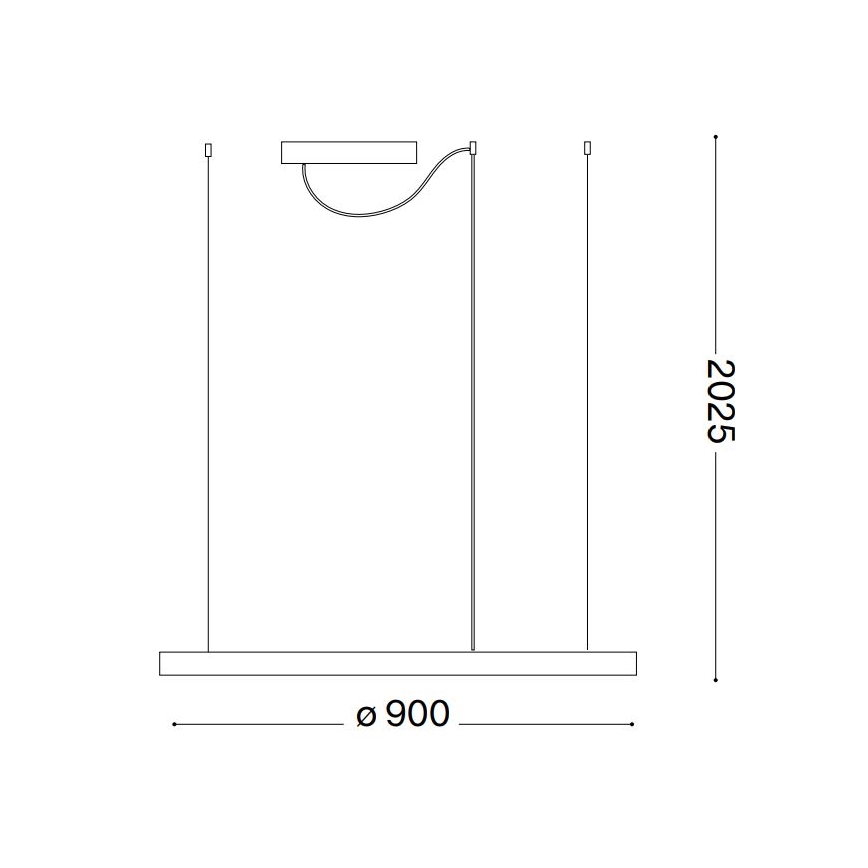 Ideal Lux - LED Stmívatelný lustr na lanku ORACLE SLIM LED/43W/230V 3000K pr. 90 cm černá