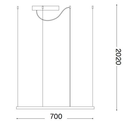 Ideal Lux - LED Lustr na lanku ORACLE SLIM LED/44W/230V 3000K CRI 90 70x70 cm černá