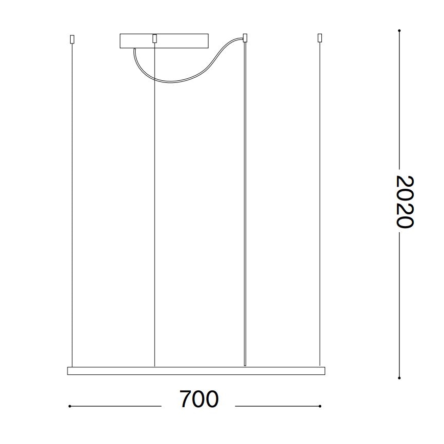 Ideal Lux - LED Lustr na lanku ORACLE SLIM LED/44W/230V 3000K CRI 90 70x70 cm černá