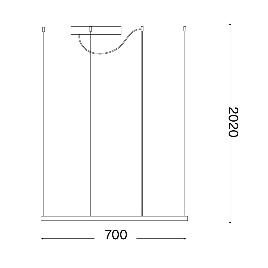 Ideal Lux - LED Lustr na lanku ORACLE SLIM LED/44W/230V 3000K CRI 90 70x70 cm zlatá
