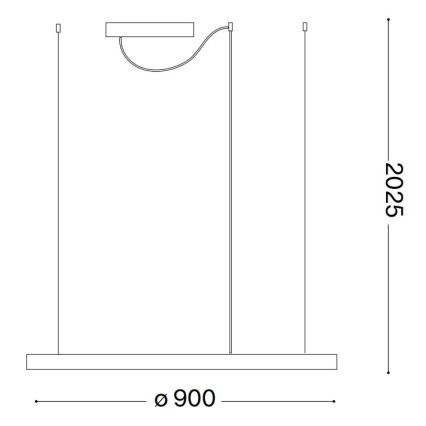 Ideal Lux - LED Lustr na lanku ORACLE SLIM LED/53W/230V 2700K CRI 90 pr. 90 cm bílá