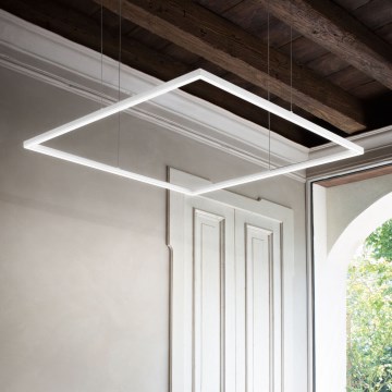Ideal Lux - LED Lustr na lanku ORACLE SLIM LED/53W/230V 3000K 90x90 cm bílá