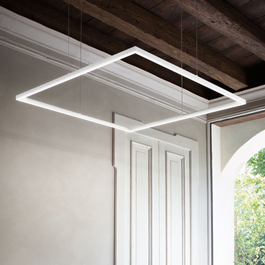 Ideal Lux - LED Lustr na lanku ORACLE SLIM LED/53W/230V 3000K 90x90 cm bílá