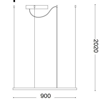 Ideal Lux - LED Lustr na lanku ORACLE SLIM LED/53W/230V 3000K 90x90 cm bílá