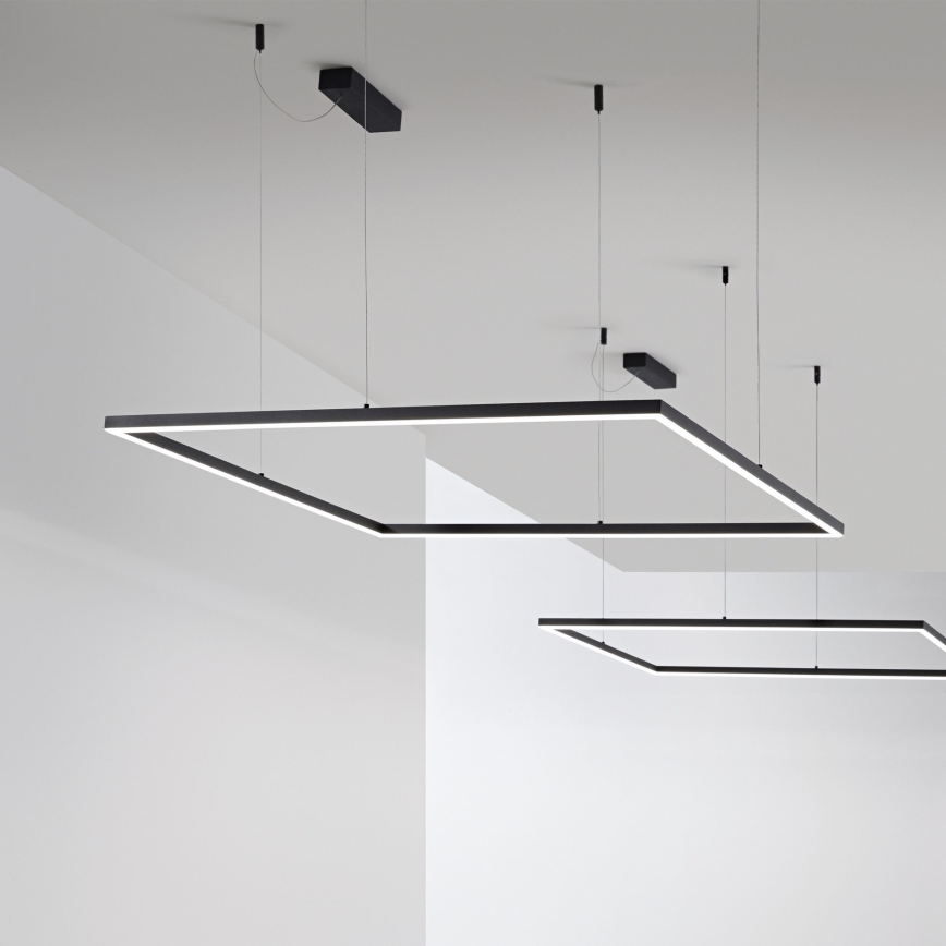 Ideal Lux - LED Lustr na lanku ORACLE SLIM LED/53W/230V 3000K 90x90 cm černá
