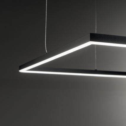Ideal Lux - LED Lustr na lanku ORACLE SLIM LED/53W/230V 3000K 90x90 cm černá
