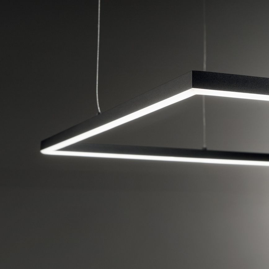 Ideal Lux - LED Lustr na lanku ORACLE SLIM LED/53W/230V 3000K 90x90 cm černá