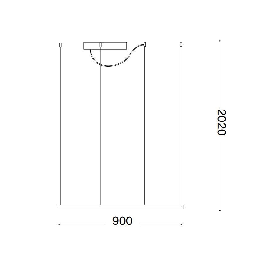 Ideal Lux - LED Lustr na lanku ORACLE SLIM LED/53W/230V 3000K 90x90 cm černá