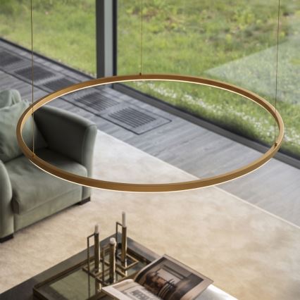 Ideal Lux - LED Lustr na lanku ORACLE SLIM LED/53W/230V 3000K CRI 90 pr. 90 cm zlatá